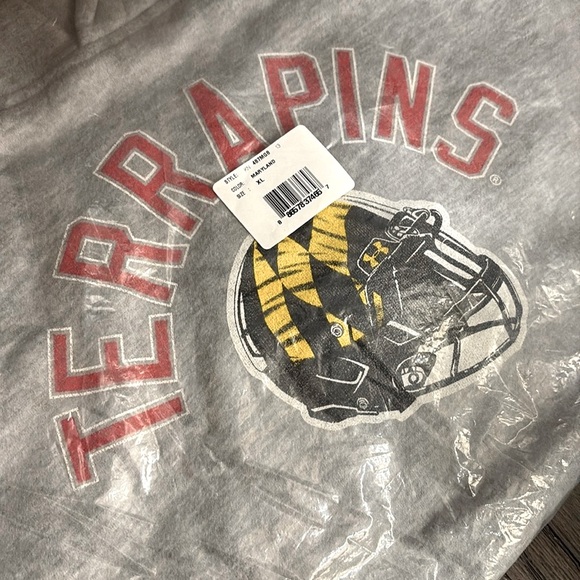 NWT [Gen2] Maryland Terrapins NCAA Football Icon Hoodie Heather Grey Youth Sz XL - Picture 3 of 5